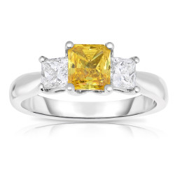White Gold 1 5/8 ct TW Princess-cut Lab-Grown 3-stone Diamond Ring - Handcrafted By Name My Rings™