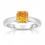 White Gold Solitaire 1 3/8 ct TW Radiant-cut Lab-grown Diamond Ring - Handcrafted By Name My Rings™