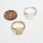 Solid Square  Gold Signet Ring - Geometric - Solid Gold Ring - Handcrafted By Name My Rings™