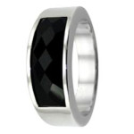 Stainless Steel Black Inlay Cocktail Ring - Handcrafted By Name My Rings™