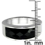 Stainless Steel Black Inlay Cocktail Ring - Handcrafted By Name My Rings™