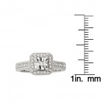 Sterling Silver 1/10ct Diamond Square Halo Ring by Avanti - Handcrafted By Name My Rings™