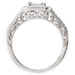 Sterling Silver 1/10ct Diamond Square Halo Ring by Avanti - Handcrafted By Name My Rings™