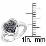 Sterling Silver 1/4ct TDW Diamond Heart Ring by Ever One - Handcrafted By Name My Rings™