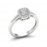 Sterling Silver 1/5ct TDW Diamond Cluster Ring - Handcrafted By Name My Rings™