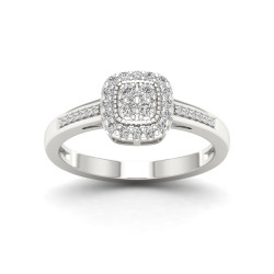 Sterling Silver 1/5ct TDW Diamond Cluster Ring - Handcrafted By Name My Rings™
