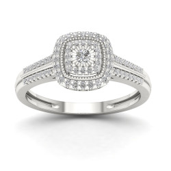 Sterling Silver 1/5ct TDW Diamond Cluster Ring - Handcrafted By Name My Rings™