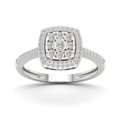 Sterling Silver 1/5ct TDW Diamond Cluster Ring - Handcrafted By Name My Rings™