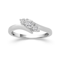 Sterling Silver 1/8ct TDW Diamond Ring - Handcrafted By Name My Rings™