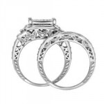 Sterling Silver 3/4ct TDW White Diamond Halo Ring - Handcrafted By Name My Rings™