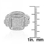 Sterling Silver 3/4ct TDW White Diamond Halo Ring - Handcrafted By Name My Rings™