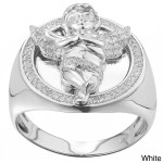 Sterling Silver Men's 1/3ct TDW Diamond Angel Fashion Ring - Handcrafted By Name My Rings™