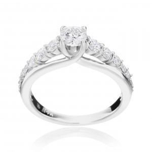 White Gold 1.00ct TDW Diamond Engagement Ring - Handcrafted By Name My Rings™