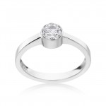 White Gold 1/2ct TDW Diamond Bezel Ring - Handcrafted By Name My Rings™