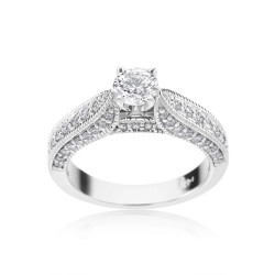 White Gold 1ct TDW Diamond Antique Style Engagement Ring - Handcrafted By Name My Rings™
