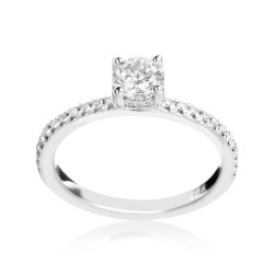 White Gold 3/4ct TDW Diamond Engagement Ring - Handcrafted By Name My Rings™