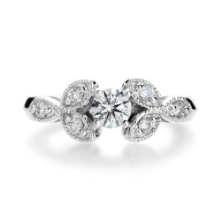 White Gold 4/5ct Round-cut Diamond Vintage-inspired Engagement Ring - Handcrafted By Name My Rings™