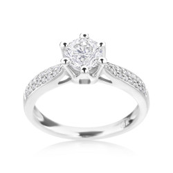 White Gold 7/8ct TDW Diamond Engagement Ring - Handcrafted By Name My Rings™