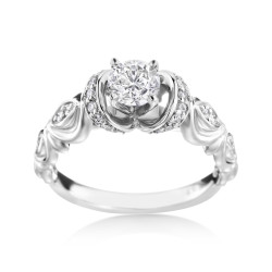White Gold Vintage-Styled 3/4ct TDW Diamond Engagement Ring - Handcrafted By Name My Rings™