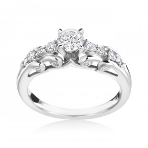 white gold 3/4ct TDW Diamond Engagement Ring - Handcrafted By Name My Rings™