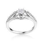 white gold 3/8ct TDW Diamond Enagagment Ring - Handcrafted By Name My Rings™