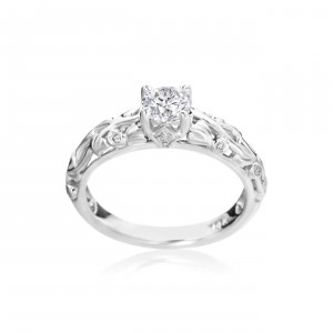 SummerRose, white gold 5/8ct TDW Diamond Engagement Ring - Handcrafted By Name My Rings™
