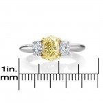 Platinum 1 3/4ct TDW Yellow and White 3-stone Diamond Ring - Handcrafted By Name My Rings™