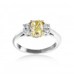 Platinum 1 3/4ct TDW Yellow and White 3-stone Diamond Ring - Handcrafted By Name My Rings™
