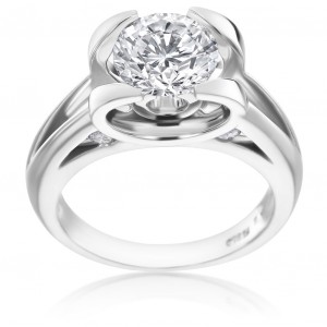 Platinum 1 7/8ct TDW Unique Diamond Engagement Ring - Handcrafted By Name My Rings™