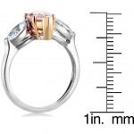 Platinum, Rose Gold 2 3/5ct GIA Certified Yellow-Brown and White Diamond 3-stone Engagement Ring - Handcrafted By Name My Rings™