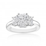 Platinum 2 3/8ct TDW Radiant and Trapezoid Diamond 3-stone Ring - Handcrafted By Name My Rings™