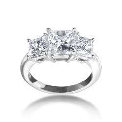 Platinum 4ct TDW Certified 3-stone Diamond Engagement Ring - Handcrafted By Name My Rings™