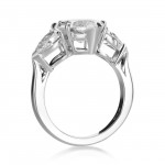 Platinum 5 1/3ct TDW Diamond 3-stone Engagement Ring - Handcrafted By Name My Rings™