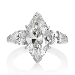 Platinum 5 1/3ct TDW Diamond 3-stone Engagement Ring - Handcrafted By Name My Rings™