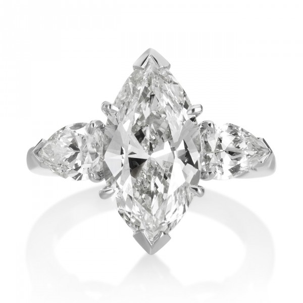Platinum 5 1/3ct TDW Diamond 3-stone Engagement Ring - Handcrafted By Name My Rings™