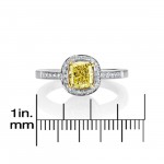 Platinum/Gold 1 1/4ct TDW Intense Yellow Diamond Ring - Handcrafted By Name My Rings™