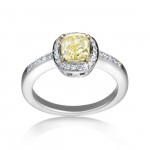 Platinum/Gold 1 1/4ct TDW Intense Yellow Diamond Ring - Handcrafted By Name My Rings™