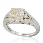Two-Tone Gold Yellow Diamond Designer Ring - Handcrafted By Name My Rings™