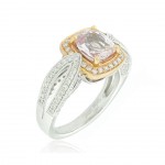 Two-Tone Gold, Diamond and Morganite Asscher-Cut Ring - Handcrafted By Name My Rings™