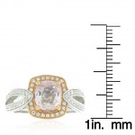Two-Tone Gold, Diamond and Morganite Asscher-Cut Ring - Handcrafted By Name My Rings™