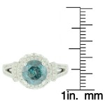 White Gold & Blue Diamond Round-Cut Bridal Engagement Ring - Handcrafted By Name My Rings™