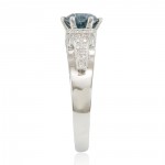 White Gold 1 7/8ct TDW Blue/ White Diamond Bridal Ring - Handcrafted By Name My Rings™