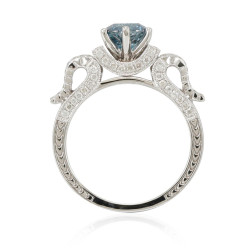 White Gold 1 7/8ct TDW Blue/ White Diamond Bridal Ring - Handcrafted By Name My Rings™