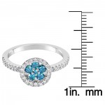 White Gold .61ct TDW Blue and White Diamond Ring - Handcrafted By Name My Rings™