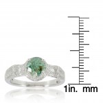 White Gold Green Diamond Royal Engagement Ring - Handcrafted By Name My Rings™