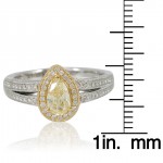 Two-Tone Gold 1.28ct TDW Pear Cut Diamond Halo Ring - Handcrafted By Name My Rings™