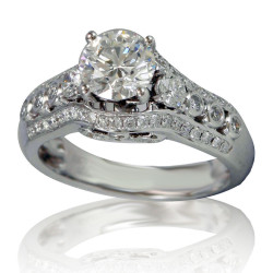 White Gold 1 7/8ct TDW Diamond Engagement Ring - Handcrafted By Name My Rings™