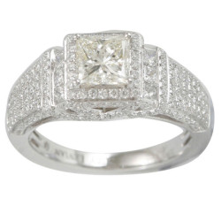 White Gold 2 1/10ct TDW Diamond Halo Engagement Ring - Handcrafted By Name My Rings™