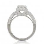 White Gold 2 1/10ct TDW Diamond Halo Engagement Ring - Handcrafted By Name My Rings™