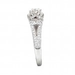 White Gold .788ct TDW Diamond Halo Engagement Ring - Handcrafted By Name My Rings™